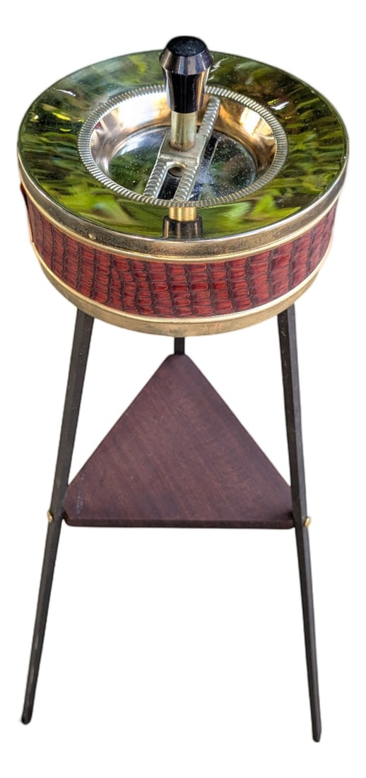 Vintage Standing Ashtray with Teak Shelf, 1960s (1 of 10)