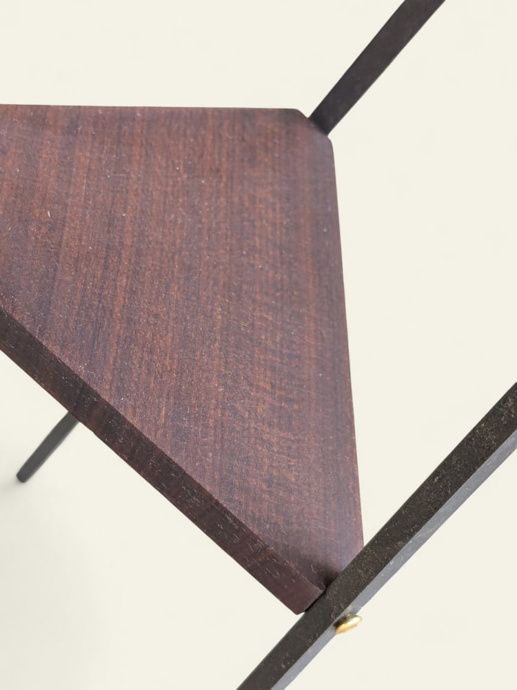 Vintage Standing Ashtray with Teak Shelf, 1960s - 6