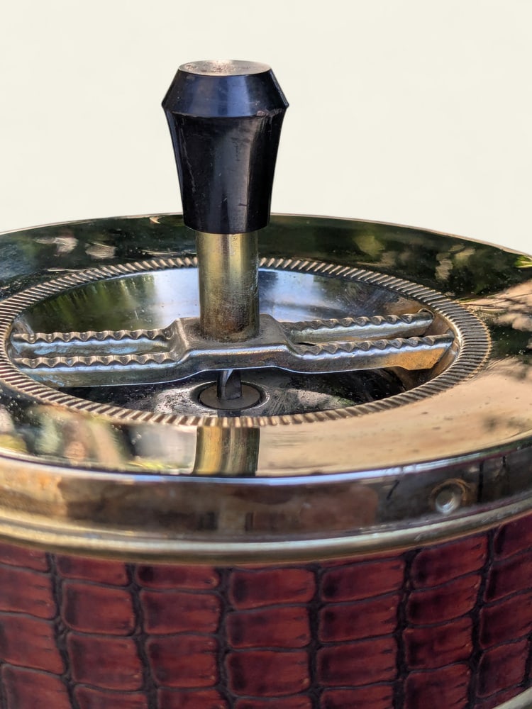 Vintage Standing Ashtray with Teak Shelf, 1960s - 8