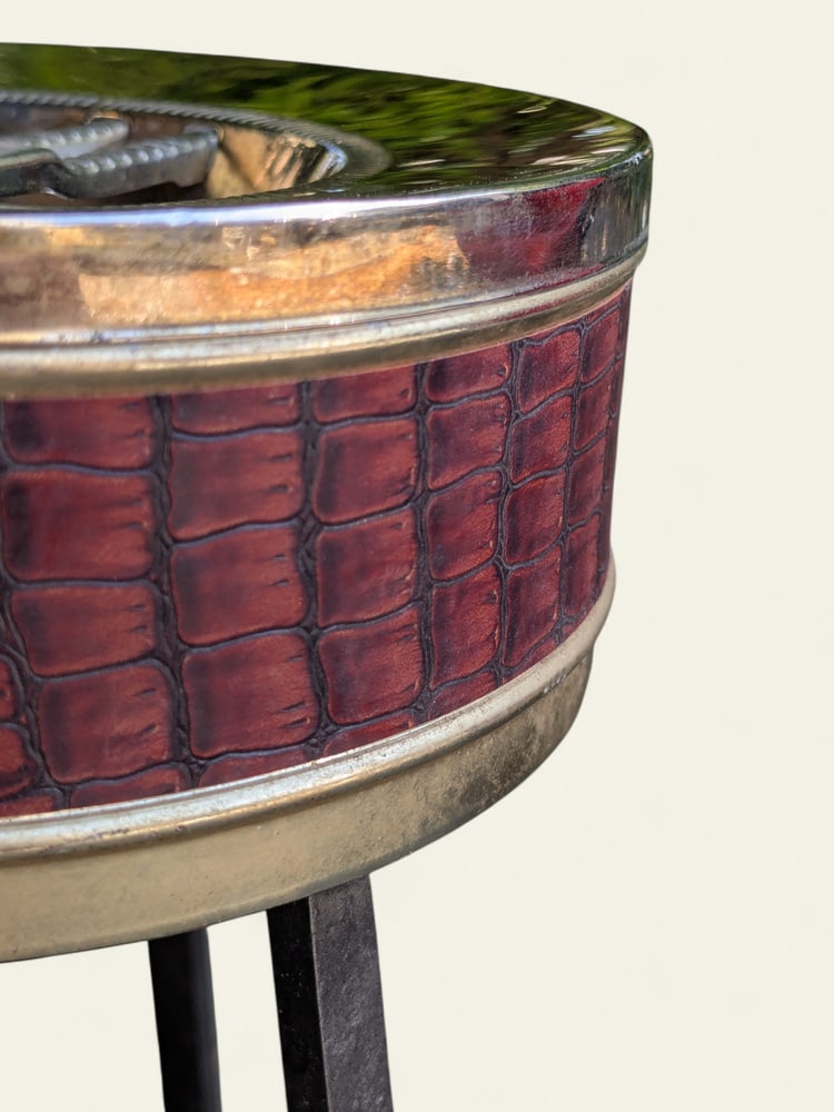 Vintage Standing Ashtray with Teak Shelf, 1960s - 9