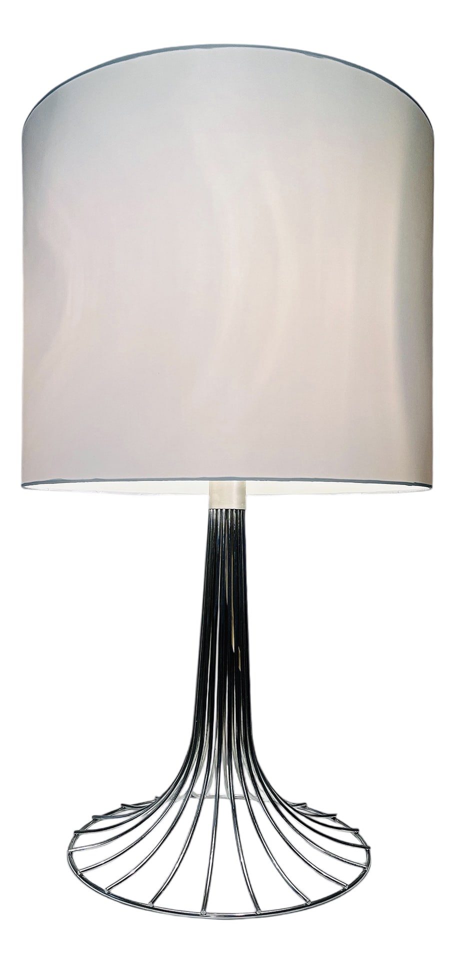 Table Lamps by Verner Panton for Fritz Hansen: Chrome Table Lamps by Verner Panton for Fritz Hansen, Denmark, 1960s. Country of Manufacture: Italy Design Period: 1960 to 1969 Production Period: Unknown Restoration and Damage Details: Light wear co