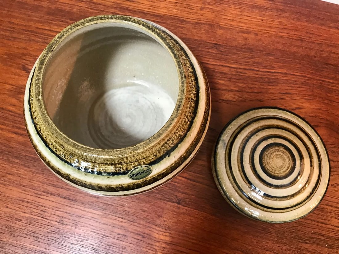 Ceramic Art Pot with Lid from Søholm Stoneware, 1960s - 6