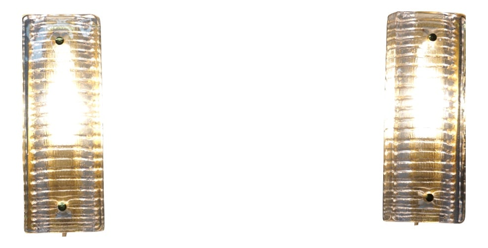 Glass & Brass Model 8971 Wall Lights, Set of 2 (1 of 8)