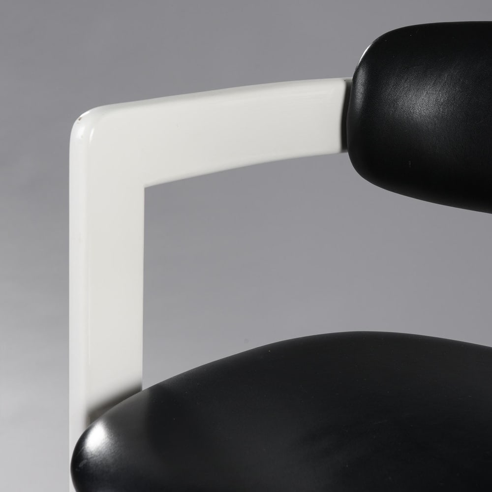 Italian Black Faux Leather Lounge Chair, 1960s - 3