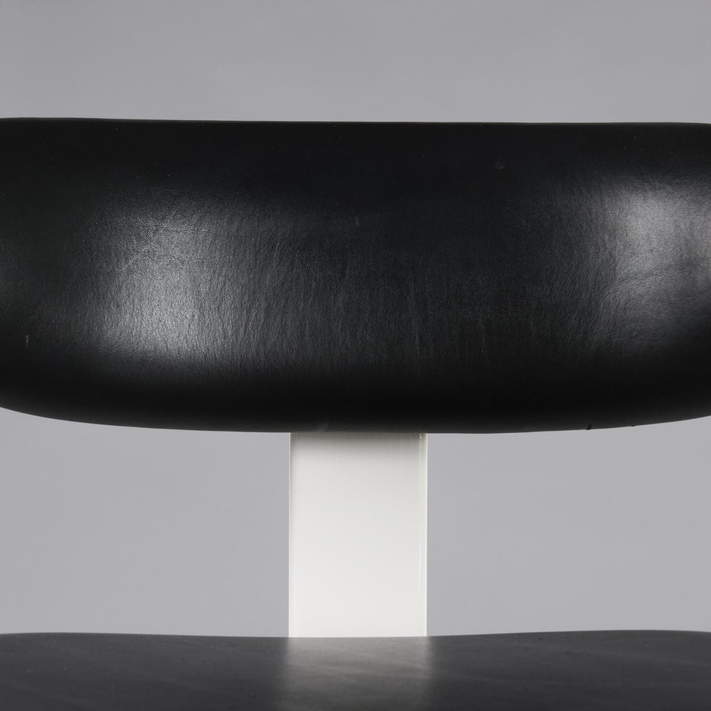 Italian Black Faux Leather Lounge Chair, 1960s - 4