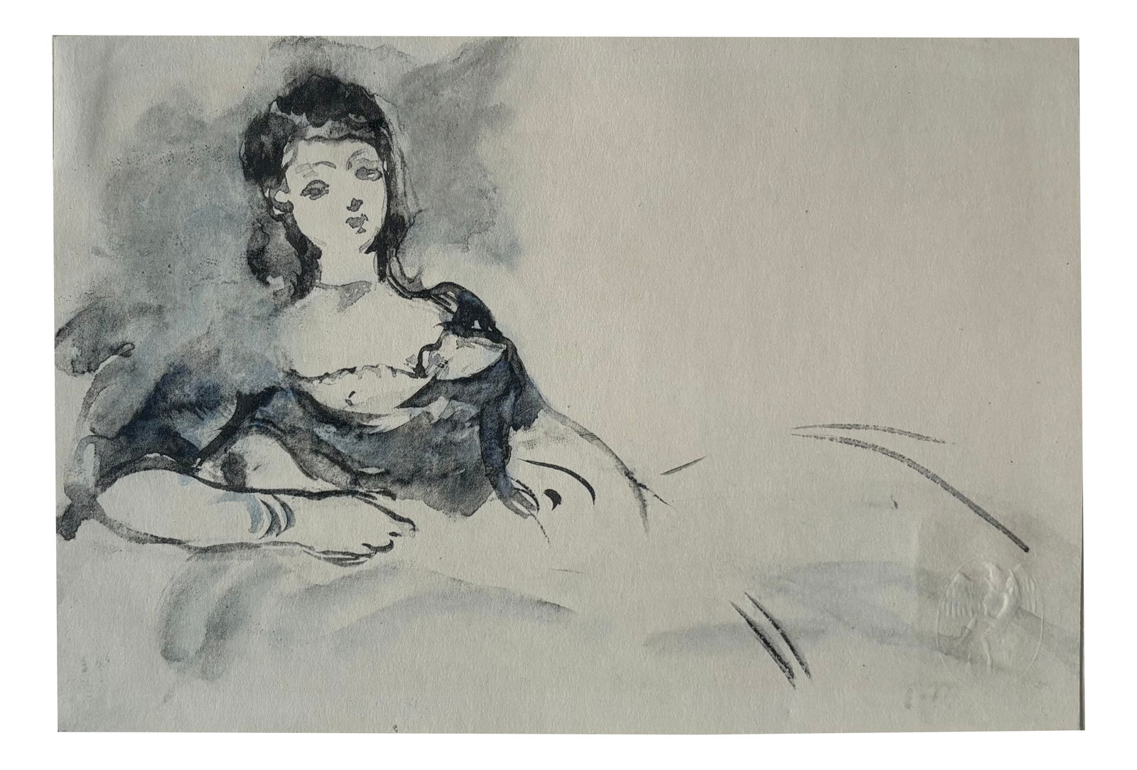Edouard Manet, Study on Olympia, Lithograph (1 of 16)
