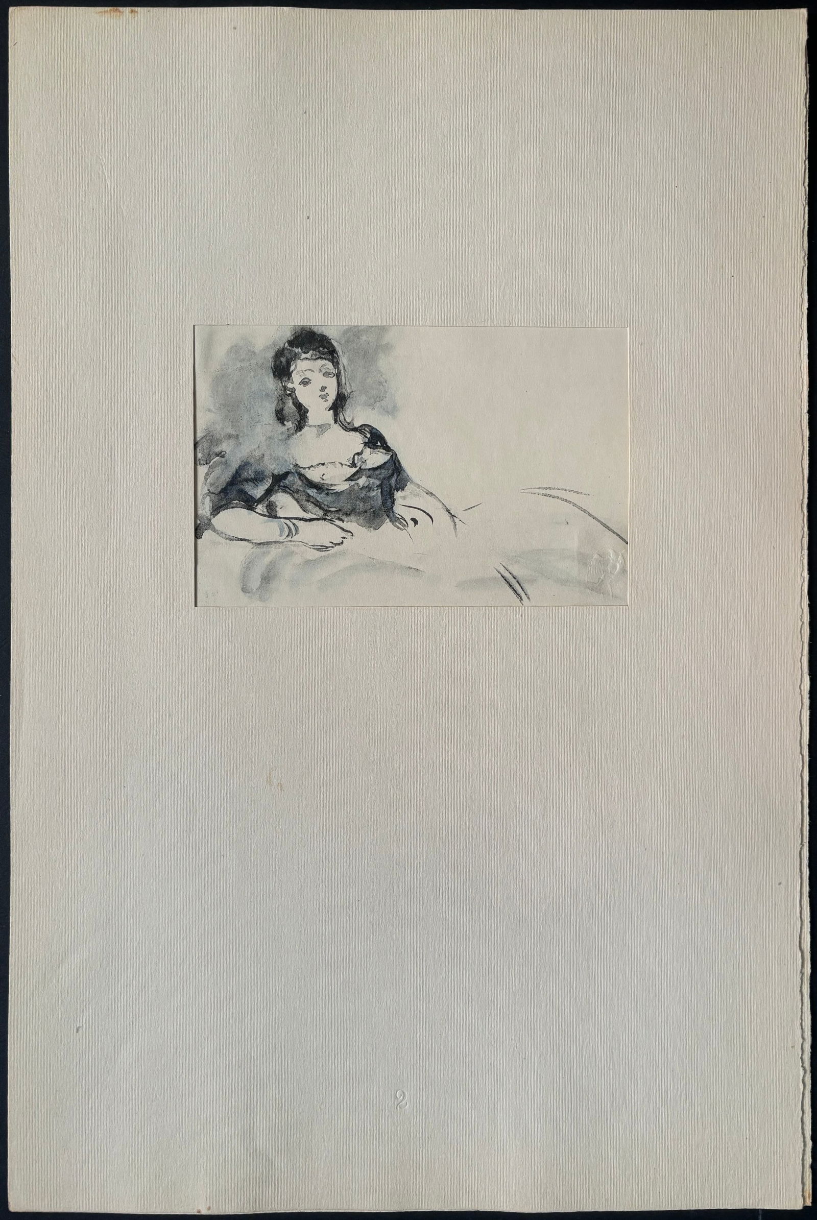 Edouard Manet, Study on Olympia, Lithograph - 4