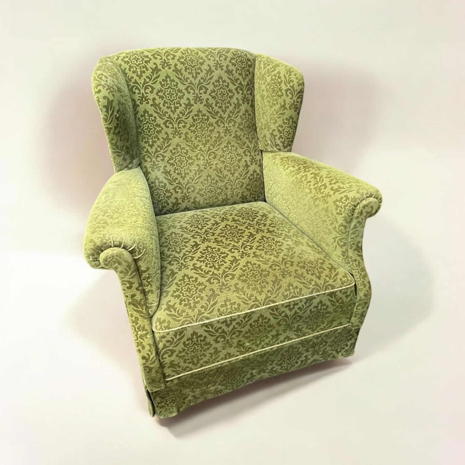 Vintage Danish Green Velvet Relax Chair, 1950s - 6