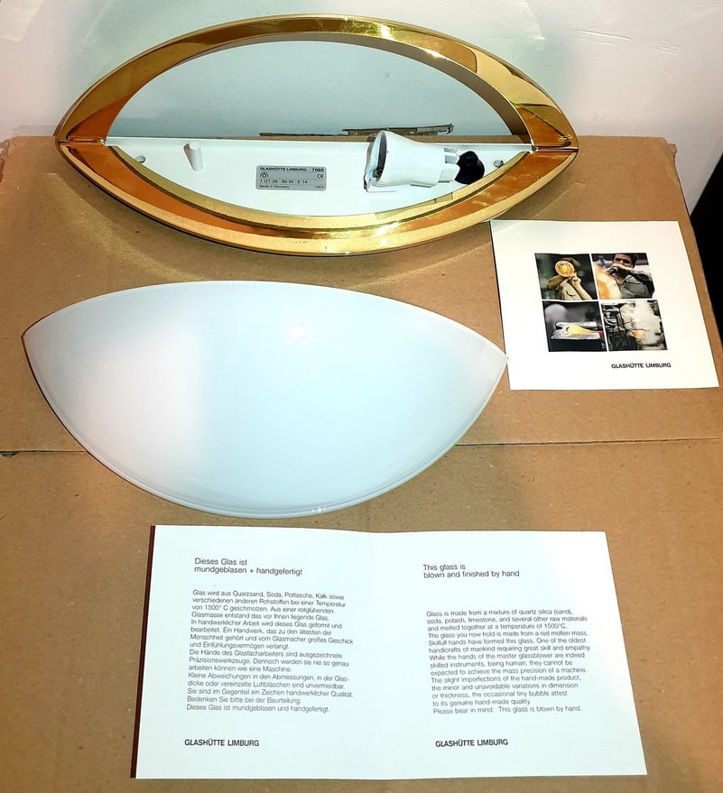 Opaline Glass Sconce from Glashütte Limburg, 1980s - 5