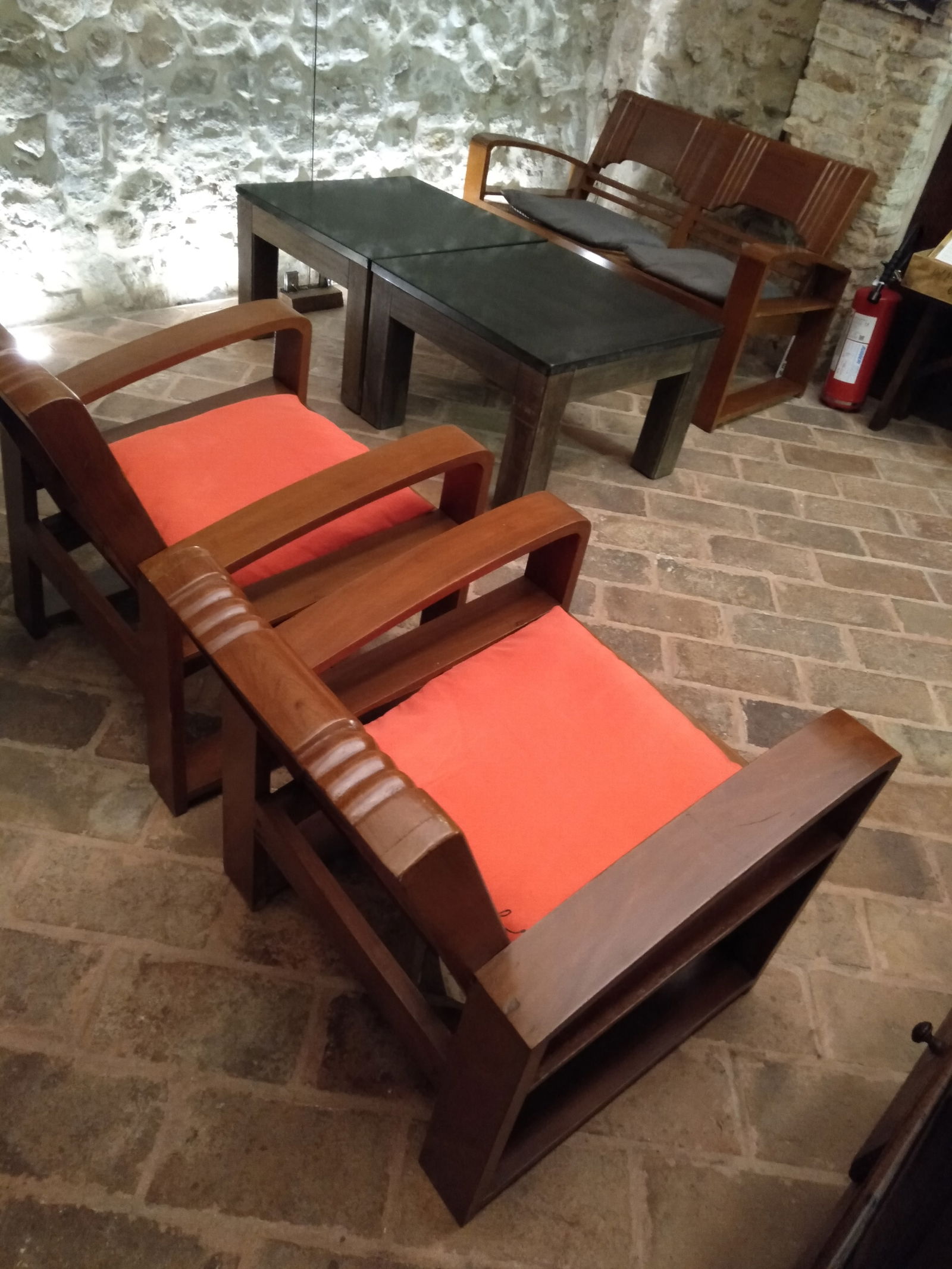 Chestnut & Vienna Straw Living Room Set, Set of 3 - 13