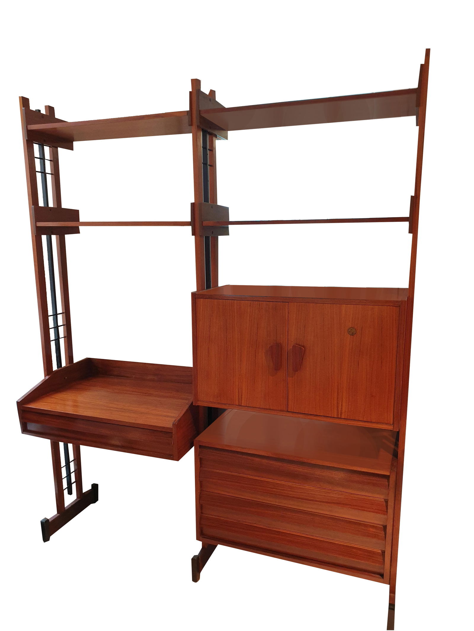 Swedish Teak & Metal Modular Library, 1960s (1 of 18)