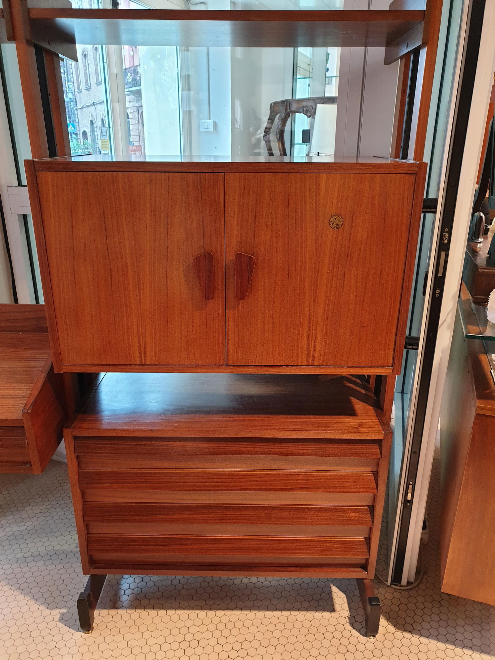 Swedish Teak & Metal Modular Library, 1960s - 4
