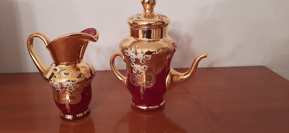 Murano Glass Tre Fuochi 24 K Gold Coffee Set, 1965 - 15