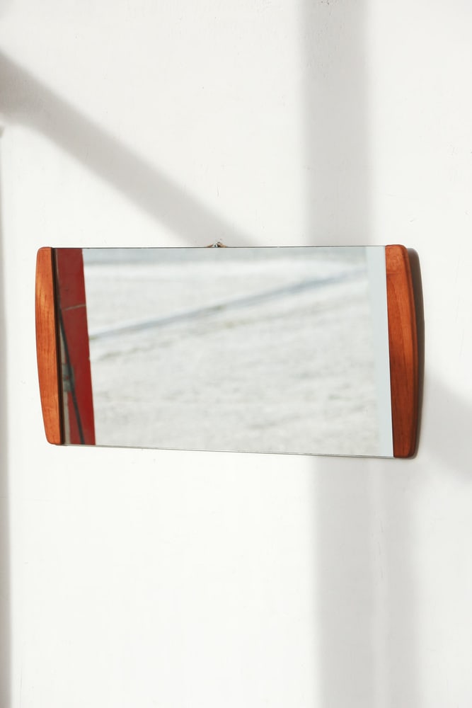 Scandinavian Rectangular Mirror in Teak, 1960s - 8