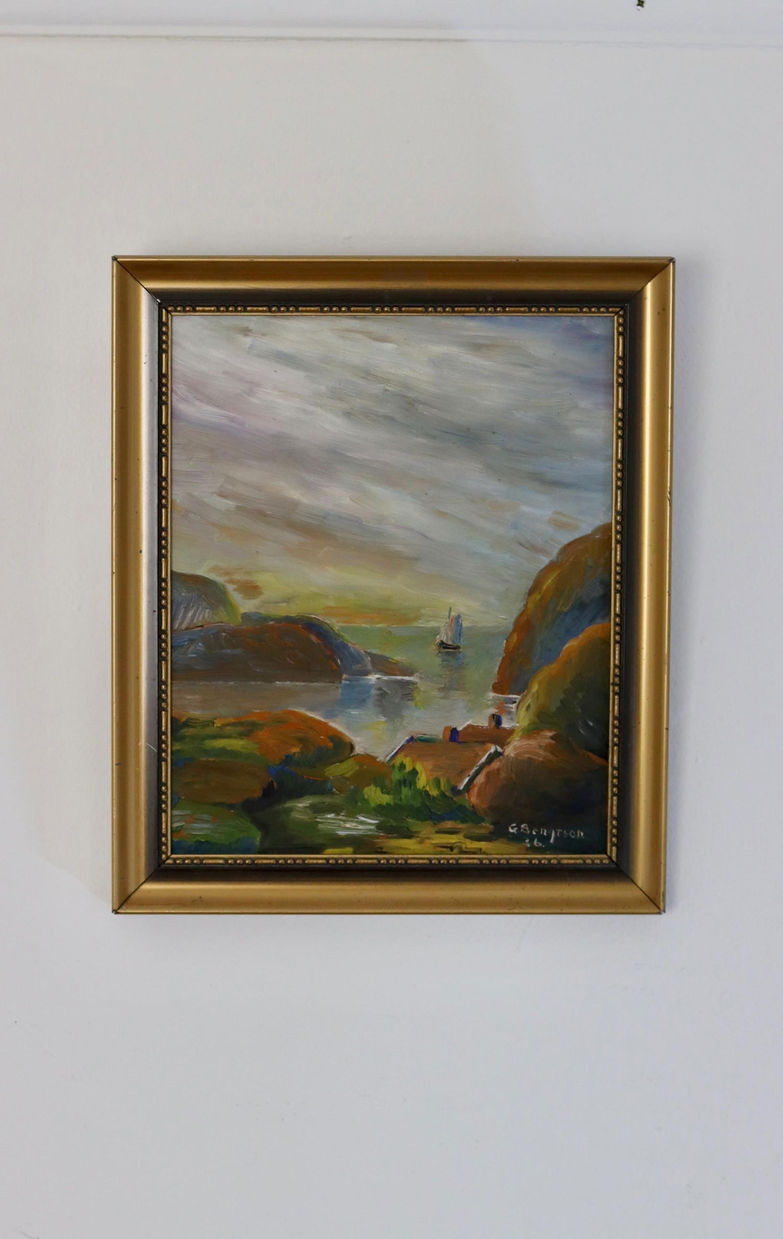 G Bengtson, Landscape, 1936, Oil on Board, Framed - 10