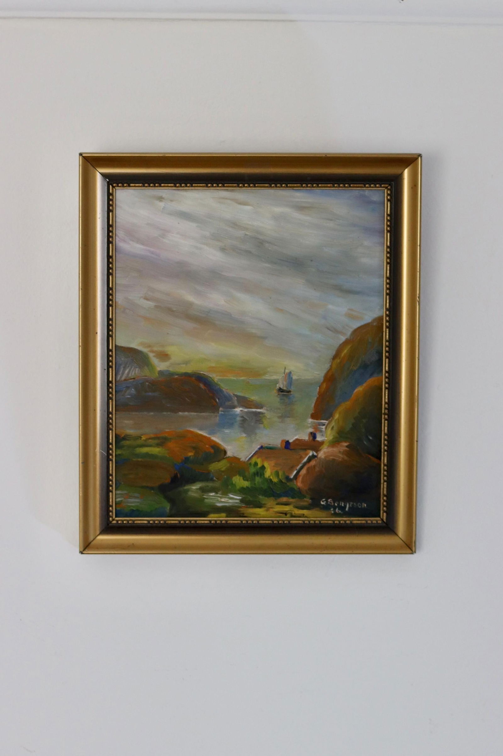 G Bengtson, Landscape, 1936, Oil on Board, Framed - 5