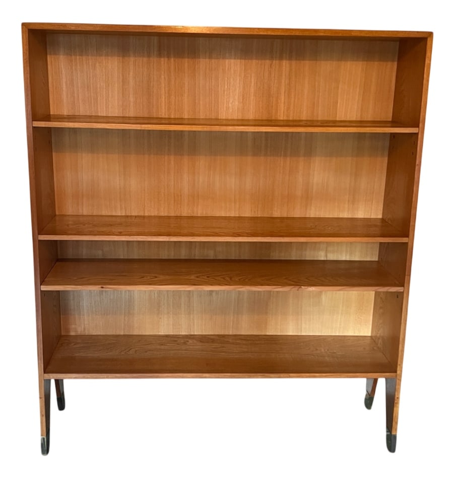 Vintage Tapered Bookcase with Brass Feet, 1950s (1 of 8)