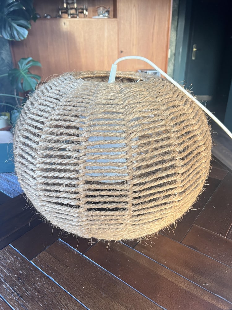 Vintage Danish Sisal Pendant Light, 1970s - 2