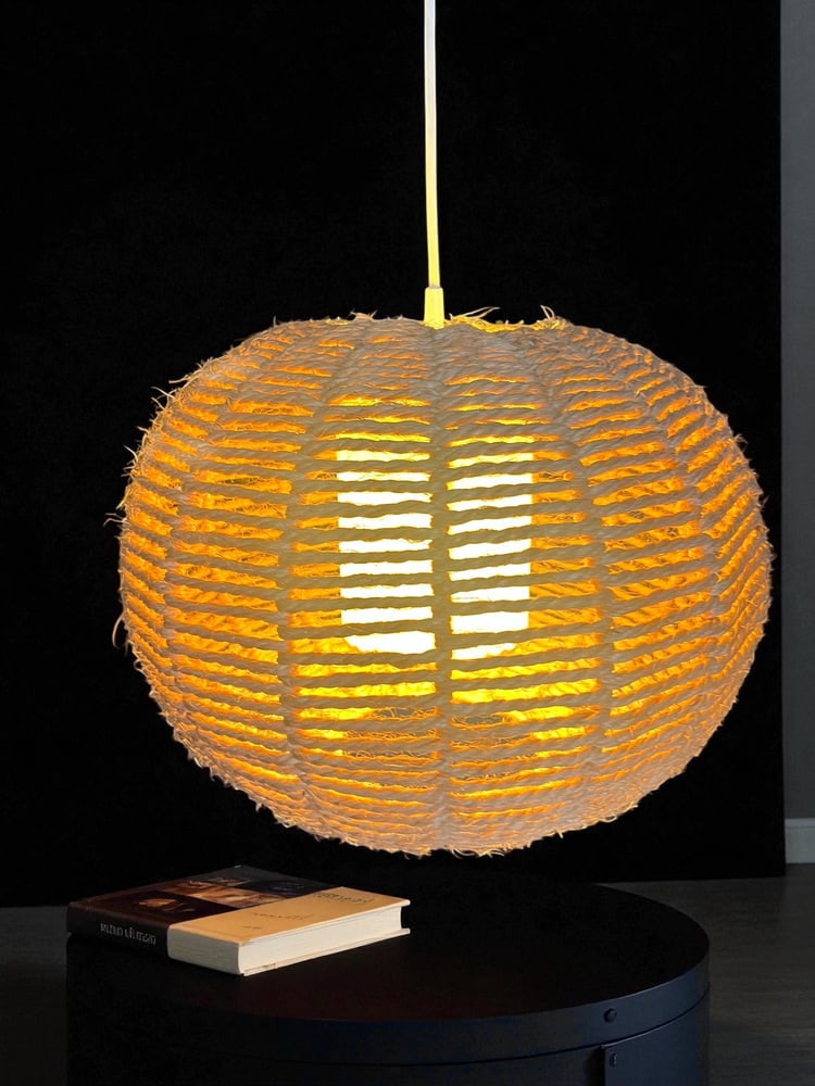 Vintage Danish Sisal Pendant Light, 1970s - 3