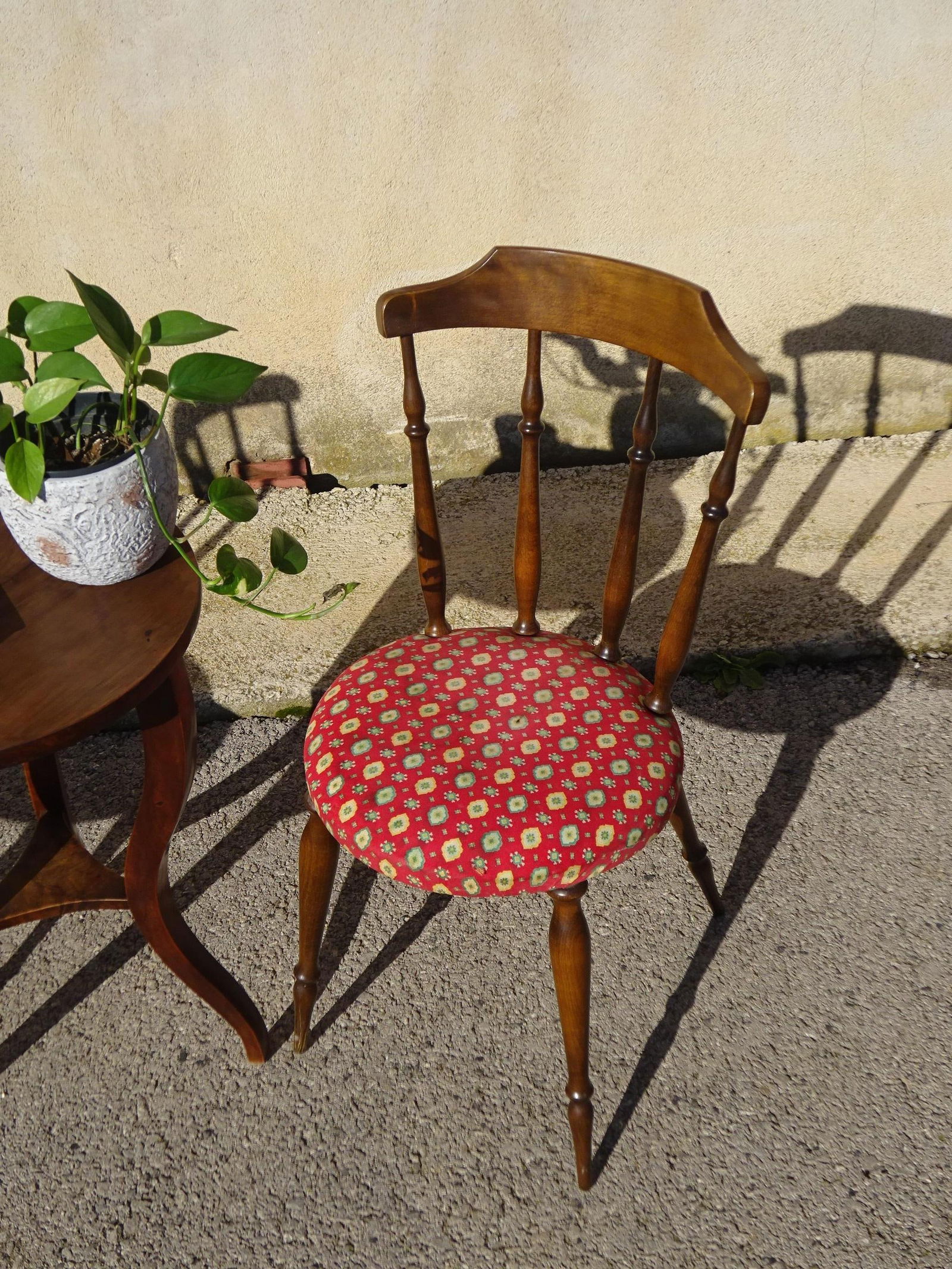 Wood and Fabric Chairs, Set of 2 - 4