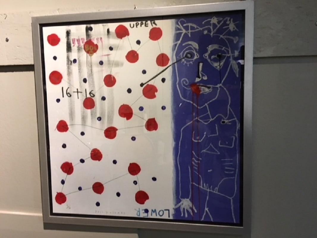 Acrylic and Paper Poster by Paul Kostabi, 1980s - 6