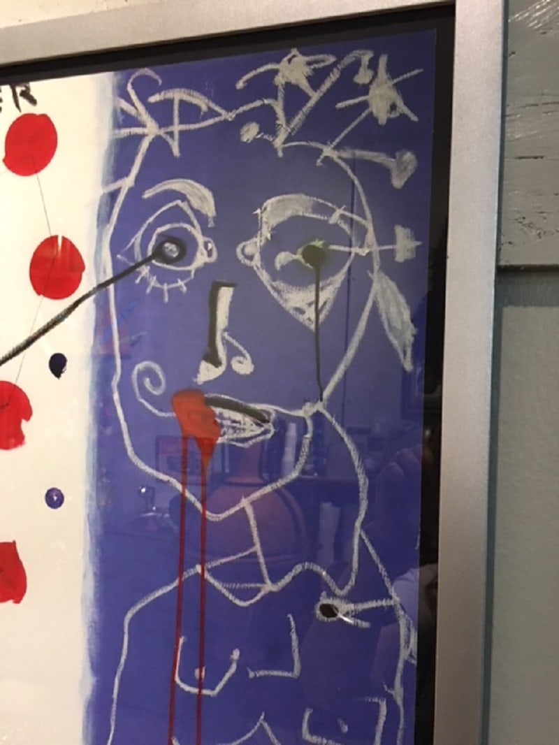 Acrylic and Paper Poster by Paul Kostabi, 1980s - 8