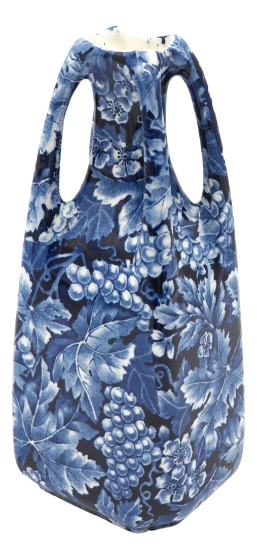 Blue Vase for Rörstrand, Sweden, 1920s: This is a very rare antique vase that was only made between the year 1915-1926 at Rörstrand in Stockholm Sweden. The vase is made of flintware. It has a glossy, fine surface with decorative