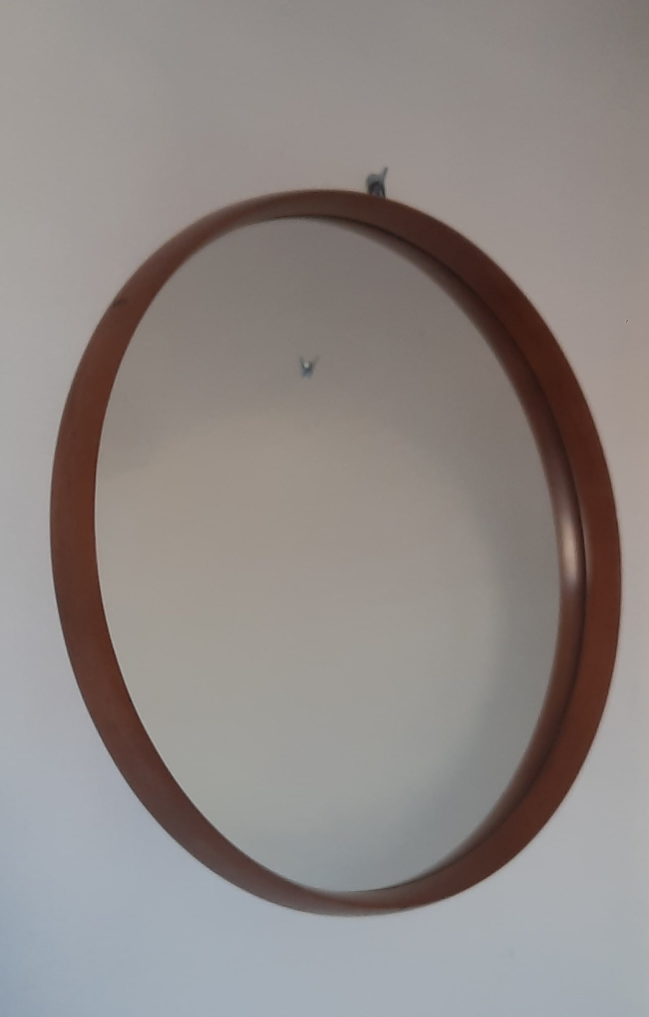 Scandinavian Round Teak Wall Mirror, 1960s - 4