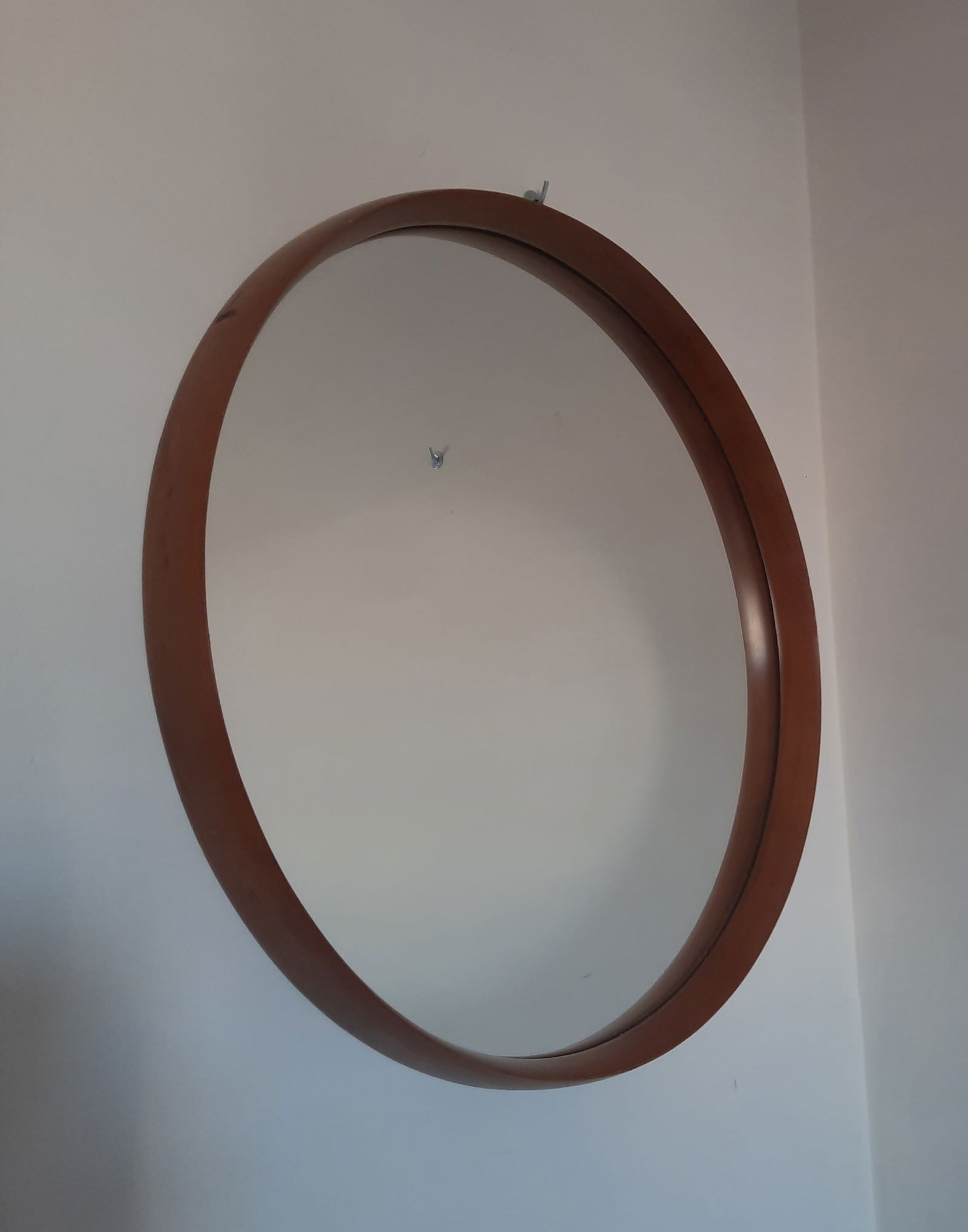 Scandinavian Round Teak Wall Mirror, 1960s - 6