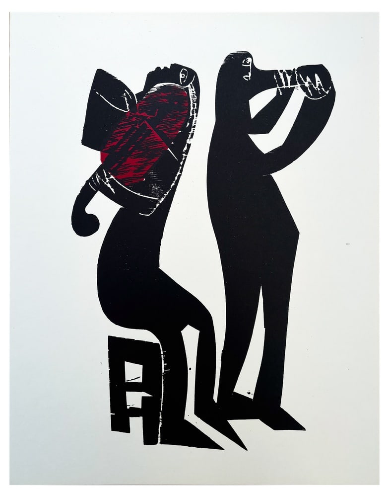 Hap Grieshaber, Composition, 1966, Woodblock Print - 3