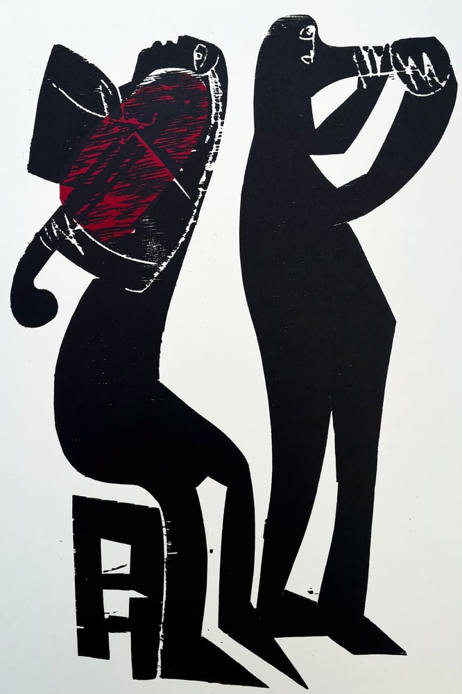 Hap Grieshaber, Composition, 1966, Woodblock Print - 5