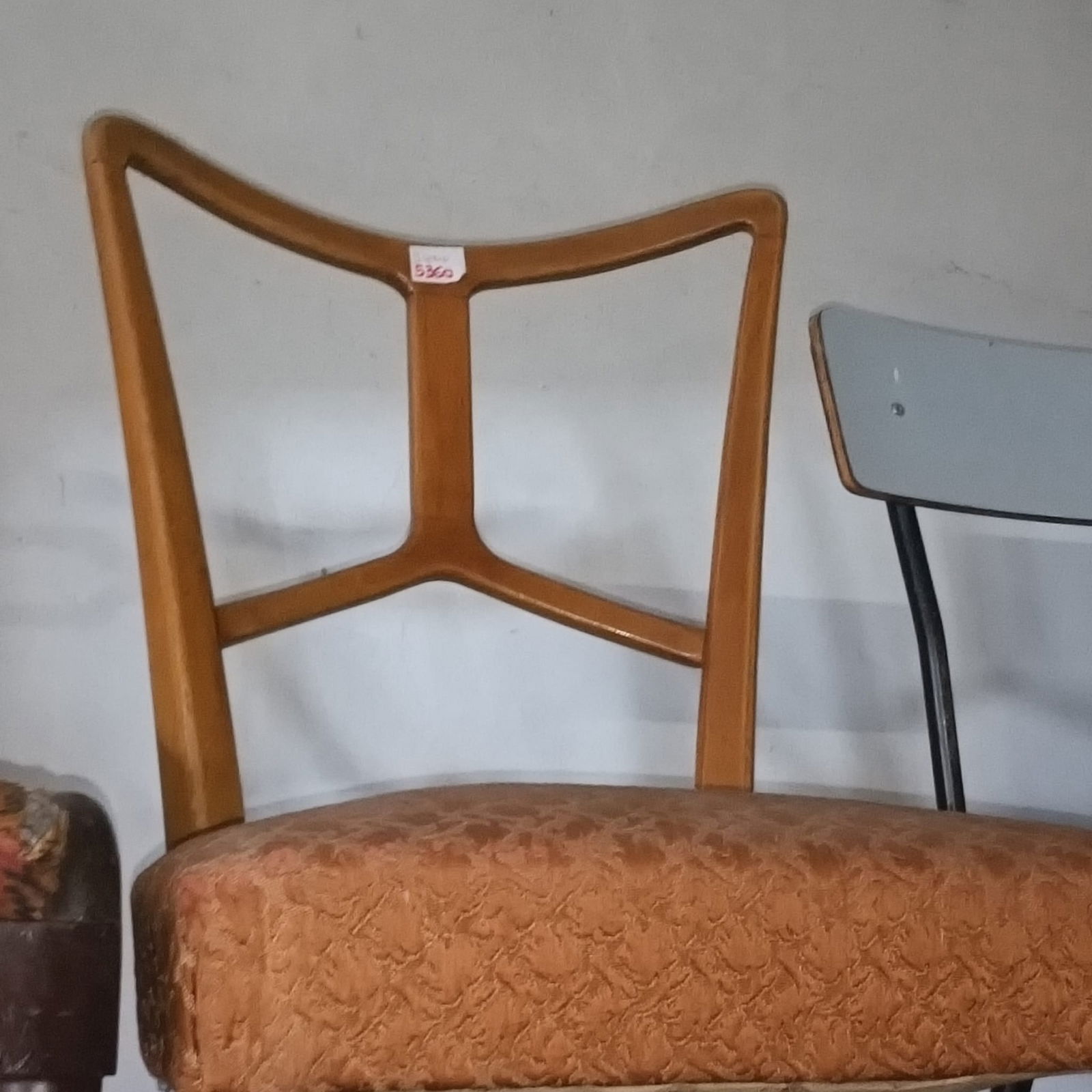 Wood and Fabric Dining Chairs, 1950s, Set of 4 - 14