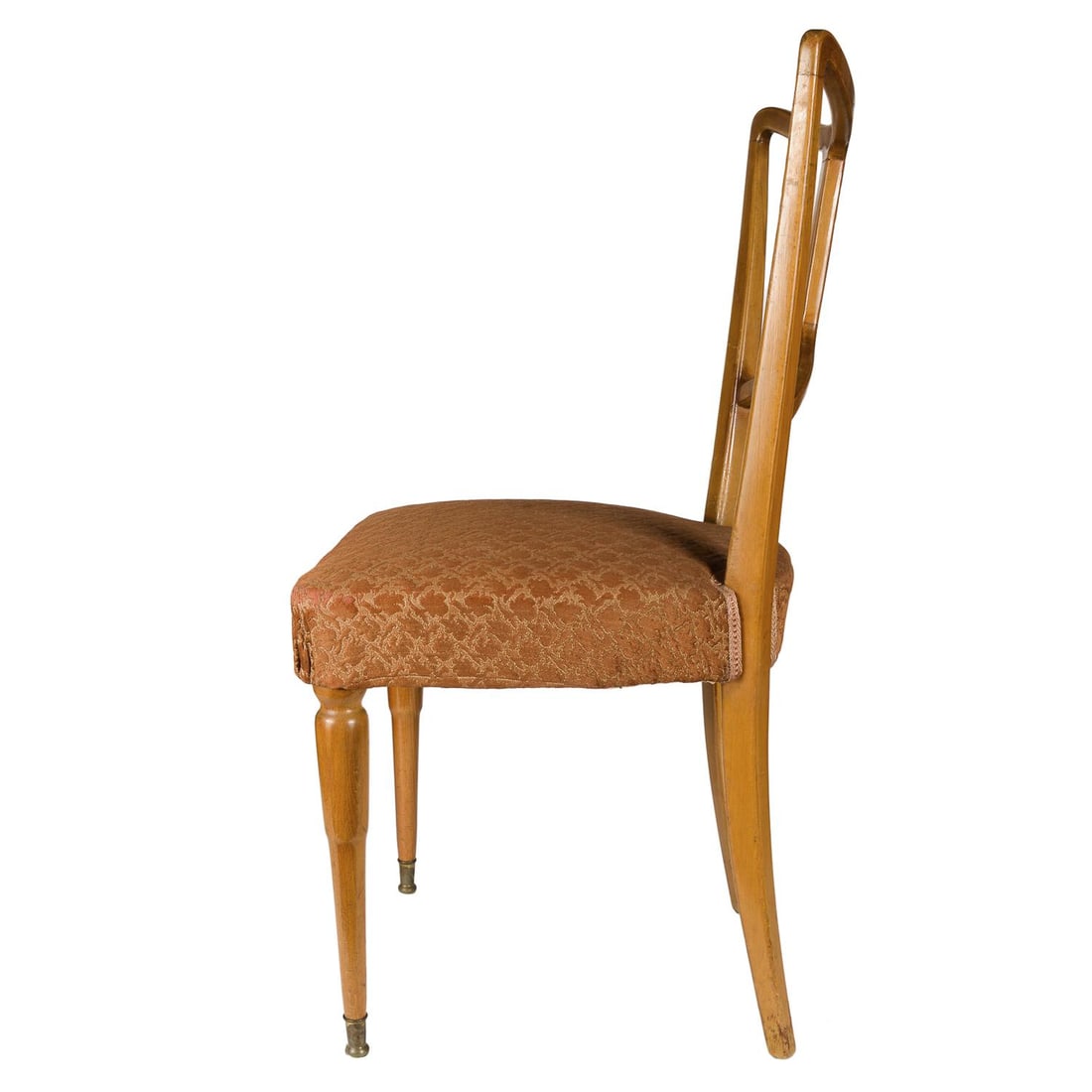 Wood and Fabric Dining Chairs, 1950s, Set of 4 - 9