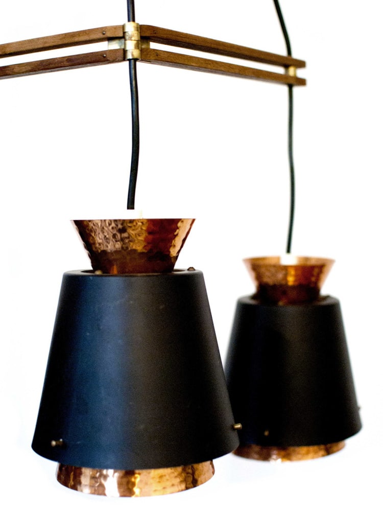 Mid-Century Copper 3-Light Pendant, Norway, 1960s - 5
