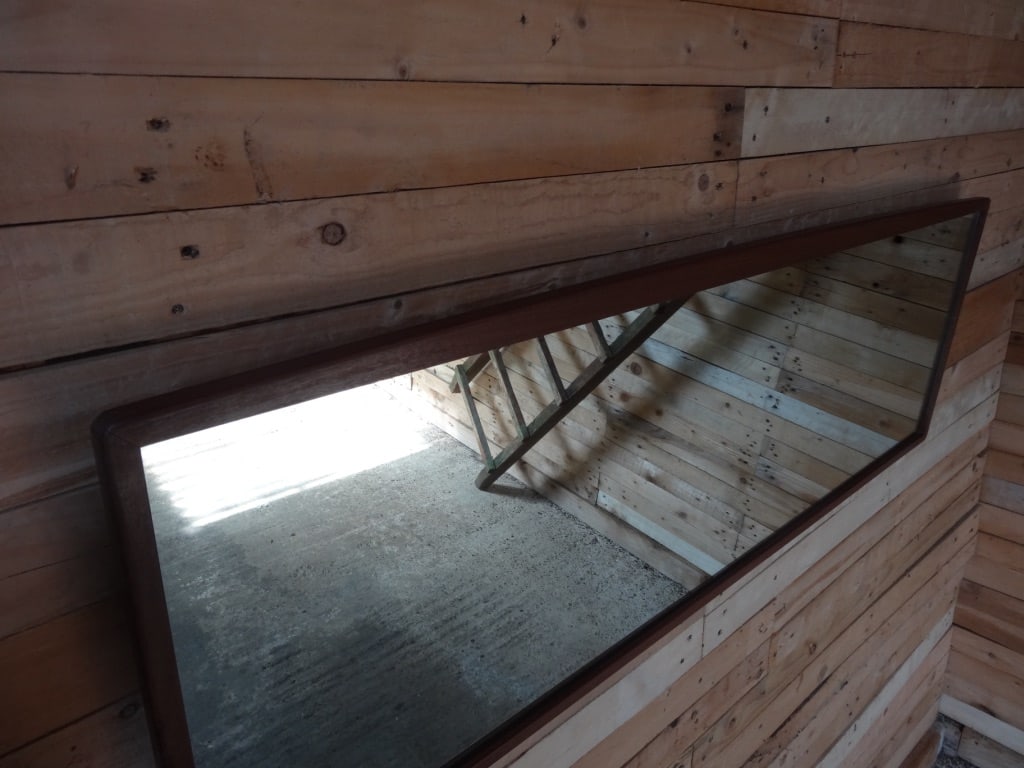 Large Horizontal Teak Mirror, 1960s - 3