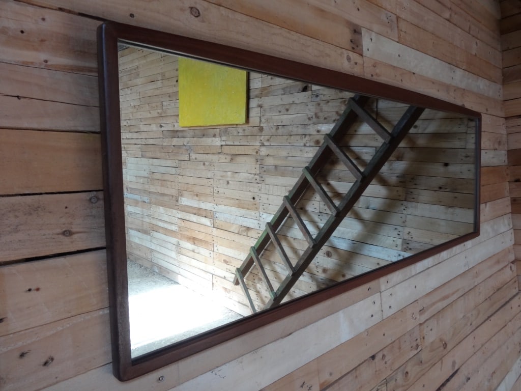 Large Horizontal Teak Mirror, 1960s - 6