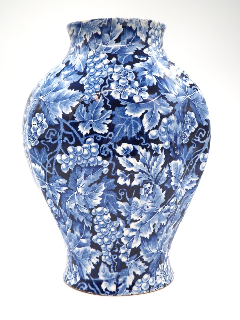 Blue Flintware Vase Grape for Rörstrand, 1920s - 3