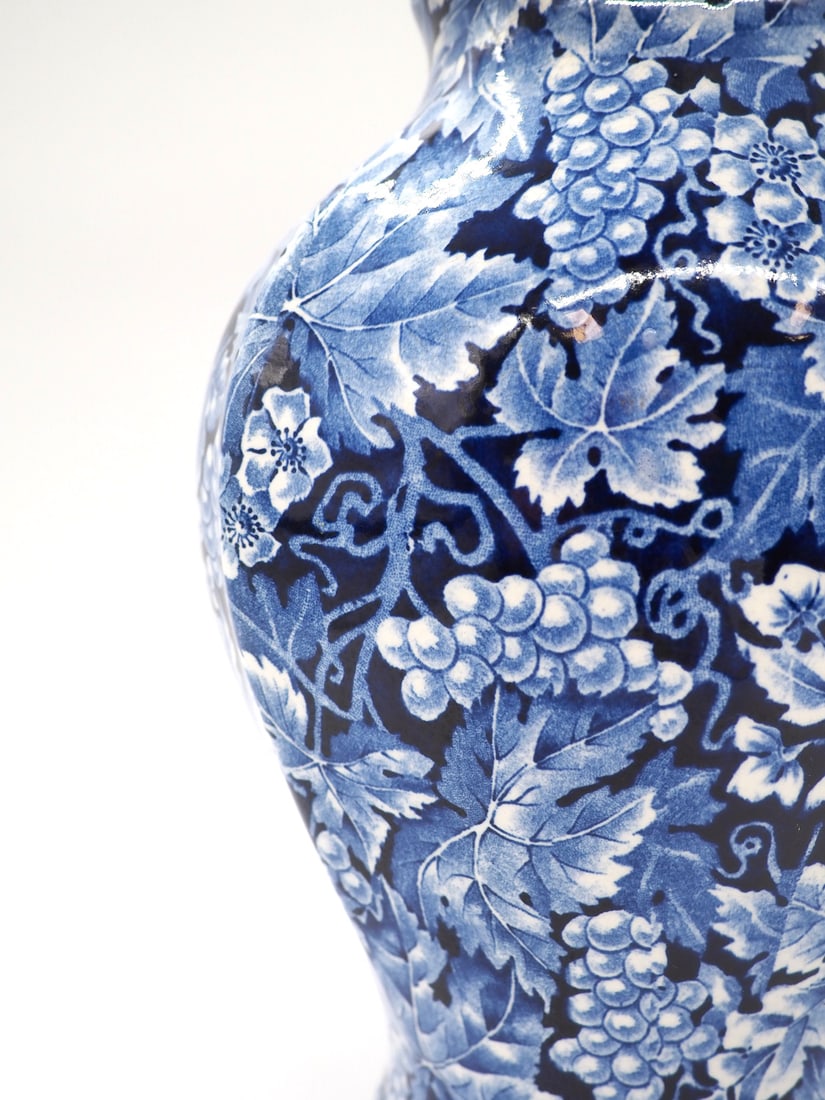 Blue Flintware Vase Grape for Rörstrand, 1920s - 4