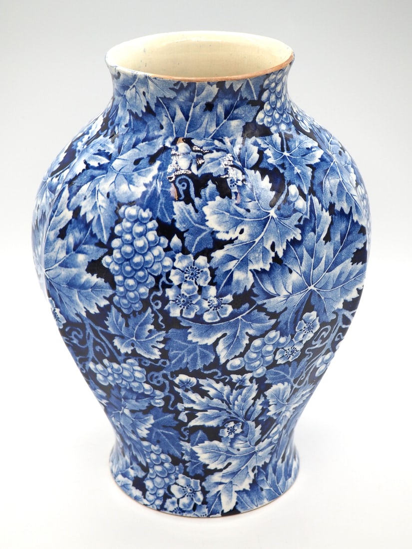 Blue Flintware Vase Grape for Rörstrand, 1920s - 6