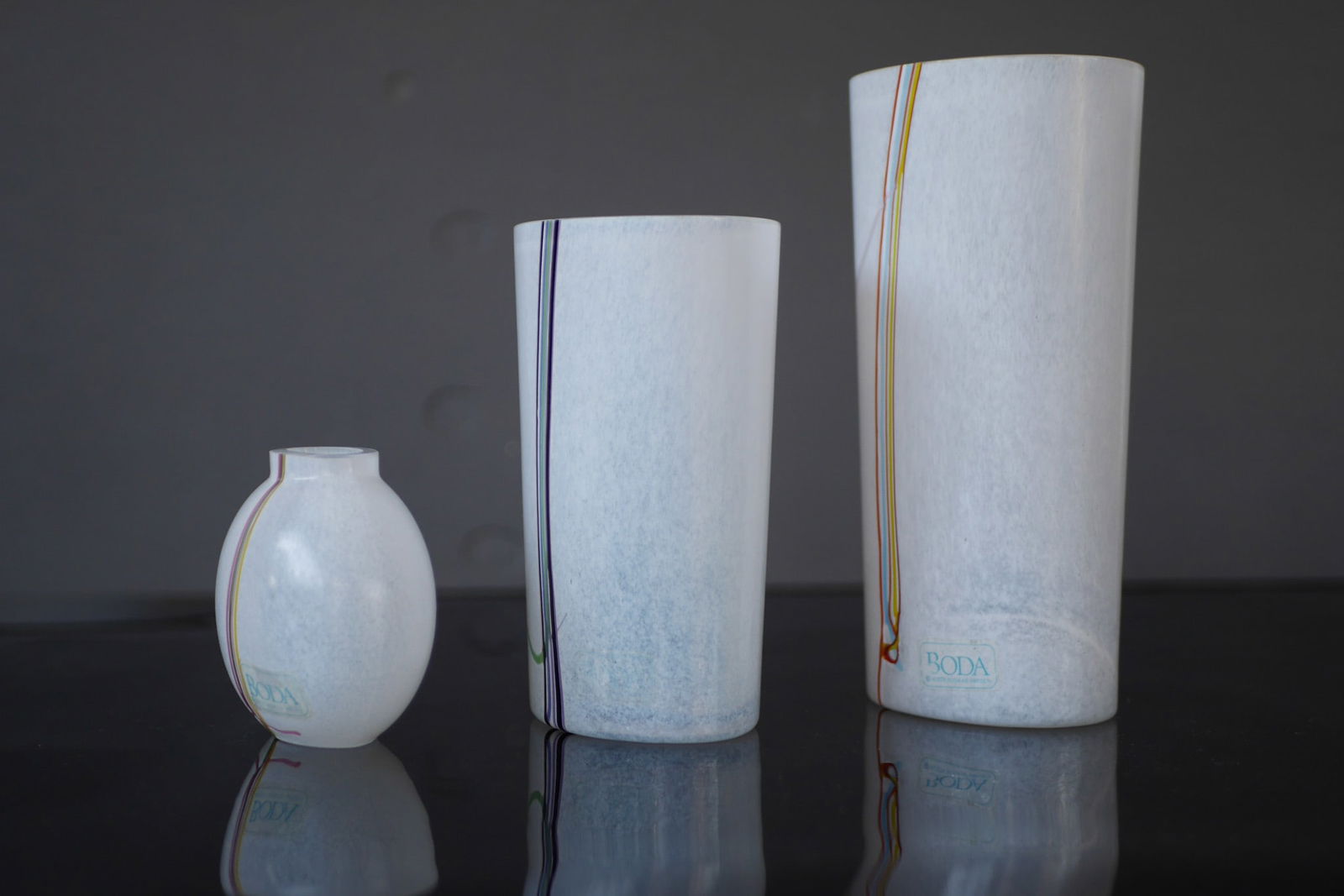 Glass Vases by Vallien for Kosta Boda, Set of 3 - 11