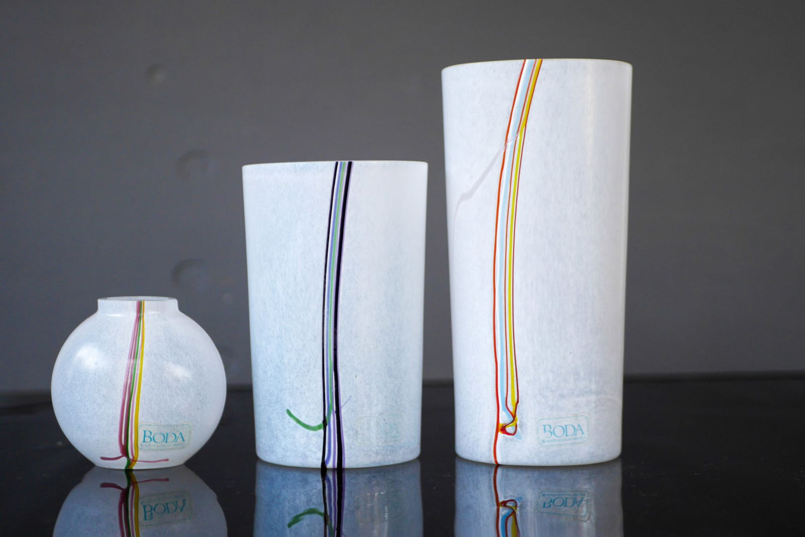 Glass Vases by Vallien for Kosta Boda, Set of 3 - 8