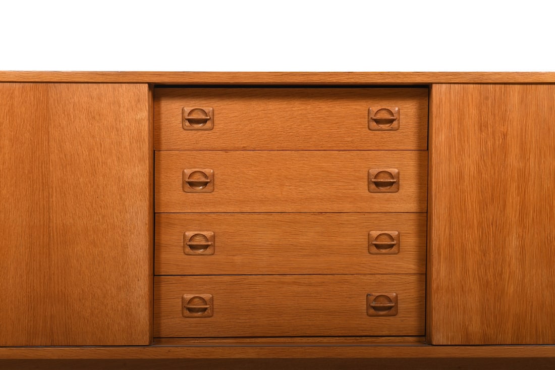 Danish Sled Leg Sideboard in Oak, 1960s. - 4