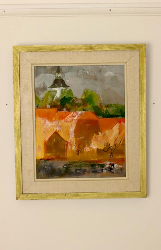 Marie Ekbom, Abstract Landscape, 1958, Oil, Framed - 10