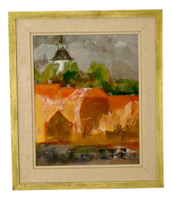 Marie Ekbom, Abstract Landscape, 1958, Oil, Framed (1 of 10)