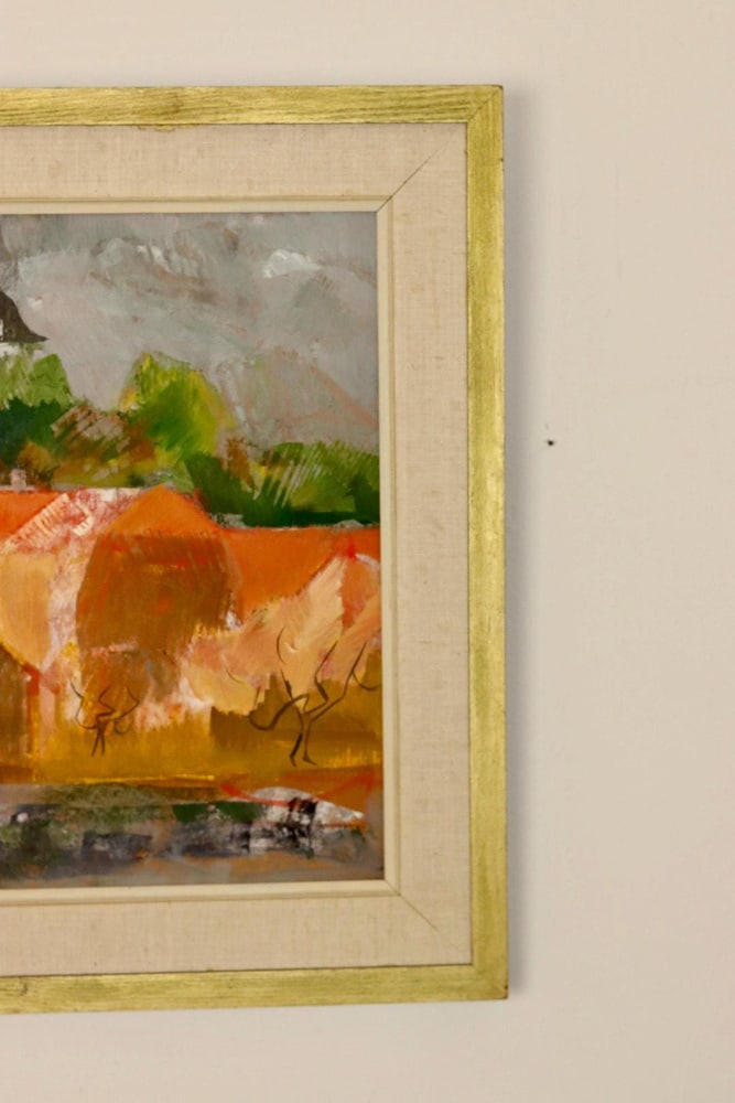 Marie Ekbom, Abstract Landscape, 1958, Oil, Framed - 5