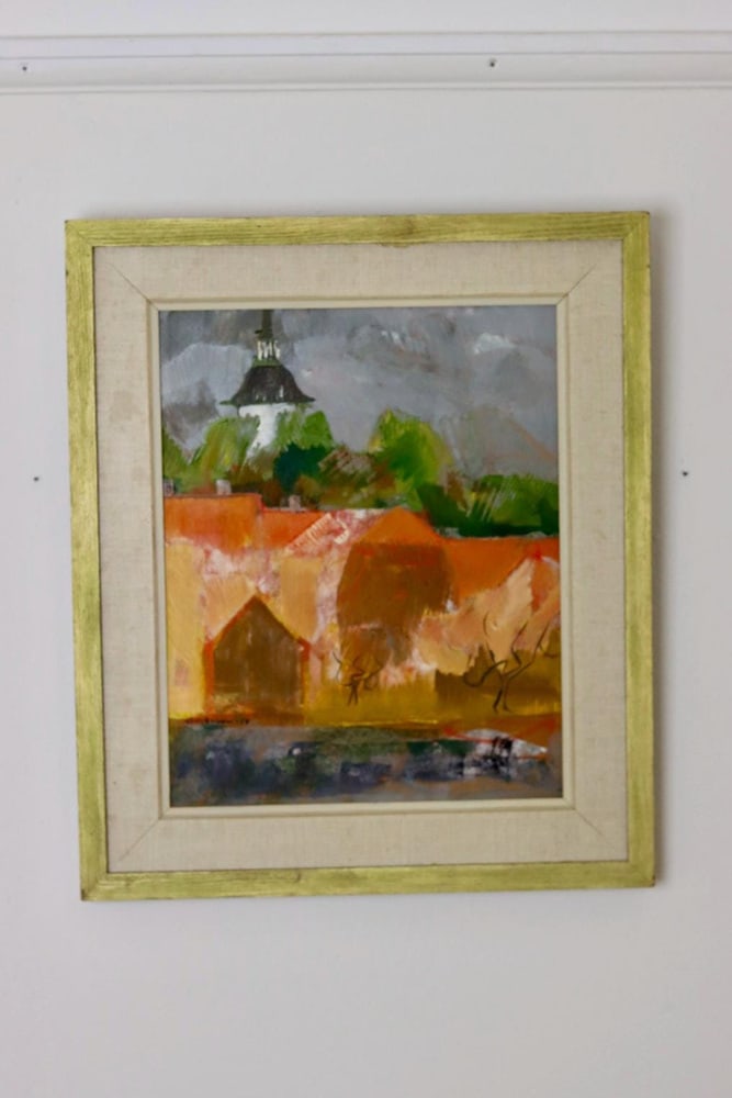 Marie Ekbom, Abstract Landscape, 1958, Oil, Framed - 7