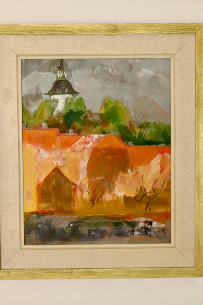 Marie Ekbom, Abstract Landscape, 1958, Oil, Framed - 8