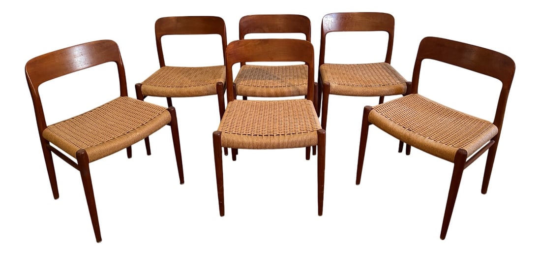 Teak Dining Chairs by Niels Otto Møller, Set of 6 (1 of 8)