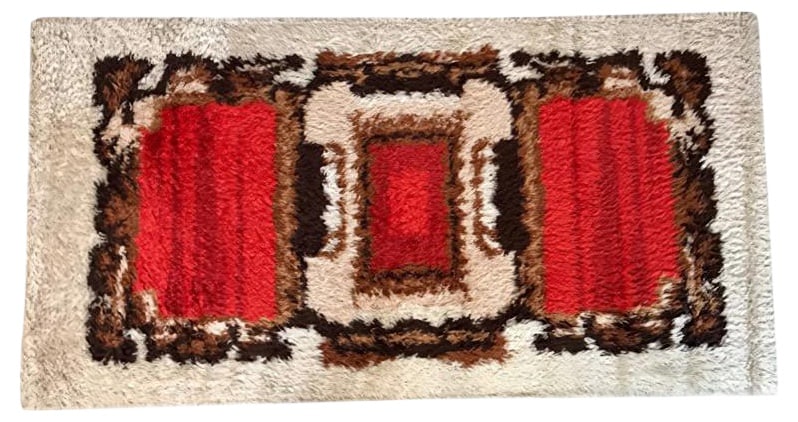 Abstract Graphic Wall or Floor Wool Rug, 1960s (1 of 8)