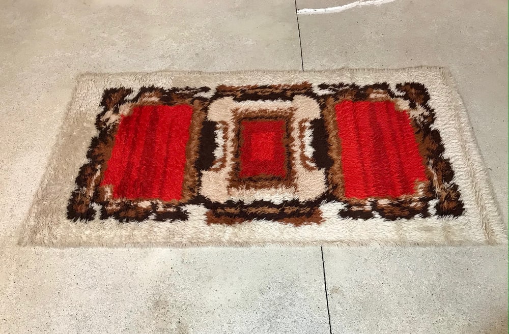 Abstract Graphic Wall or Floor Wool Rug, 1960s - 4